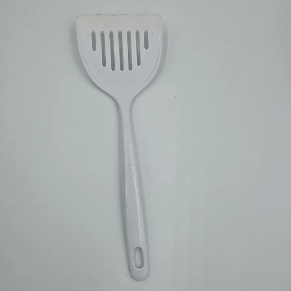 Vintage White Melamine‎ Slotted Spatula Turner N27-04 11.5